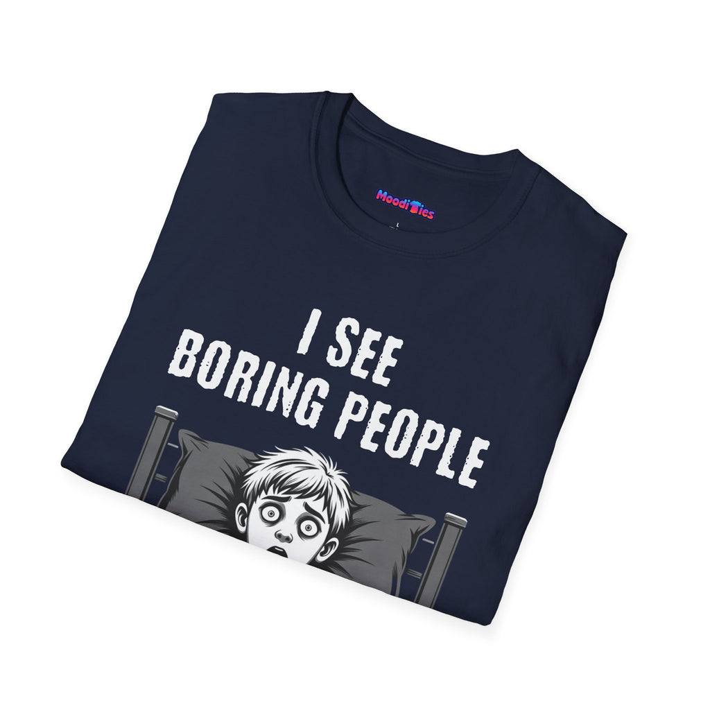 "I See Boring People" Spooked Boy T-Shirt