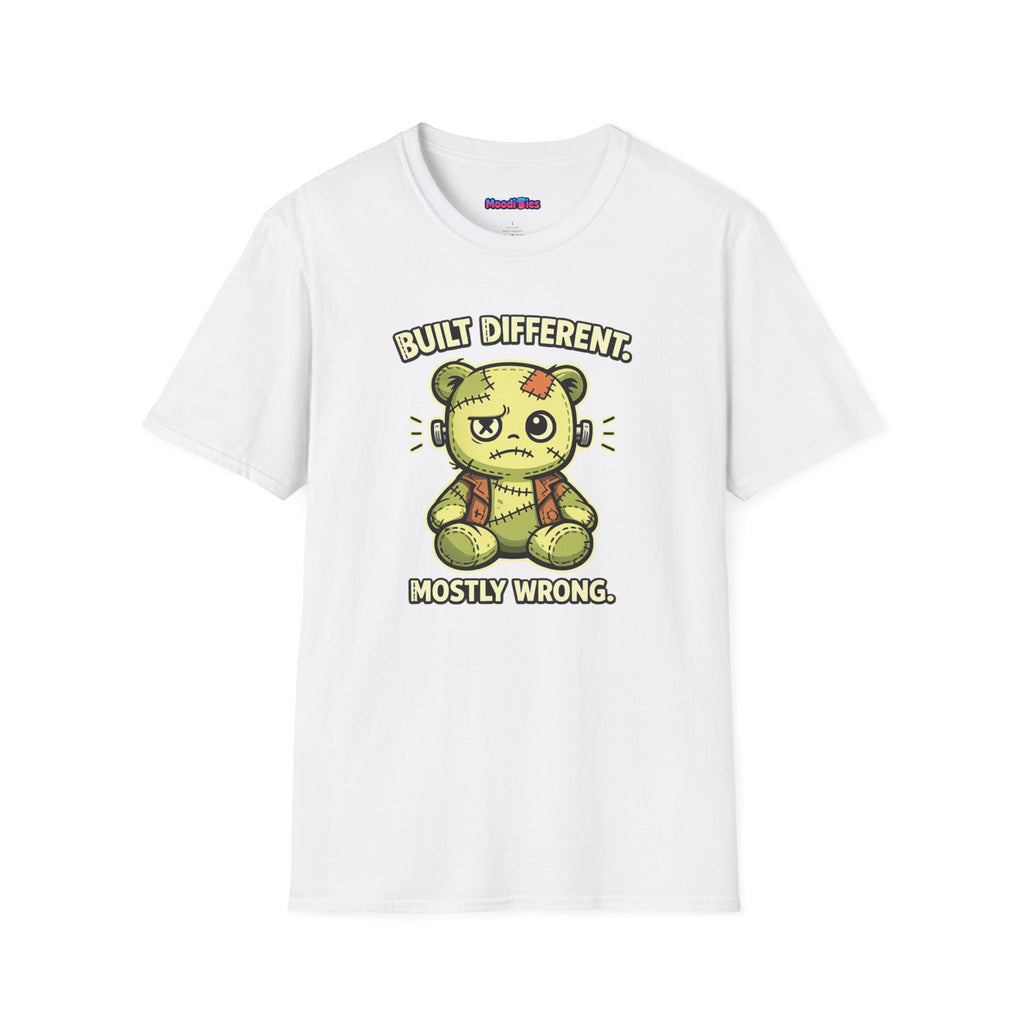 "Built Different, Mostly Wrong" Patchwork Teddy T-Shirt