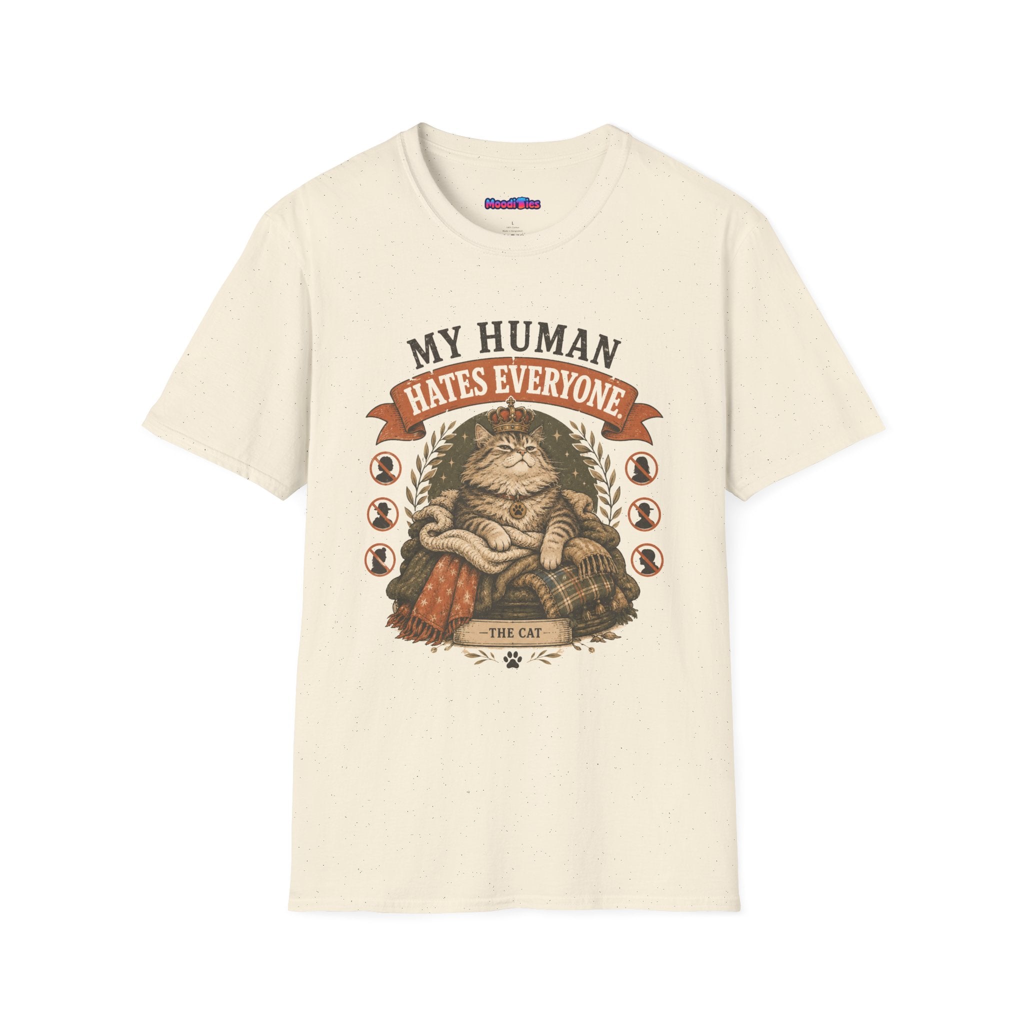 "My Human Hates Everyone." Smug Fat Cat T-Shirt