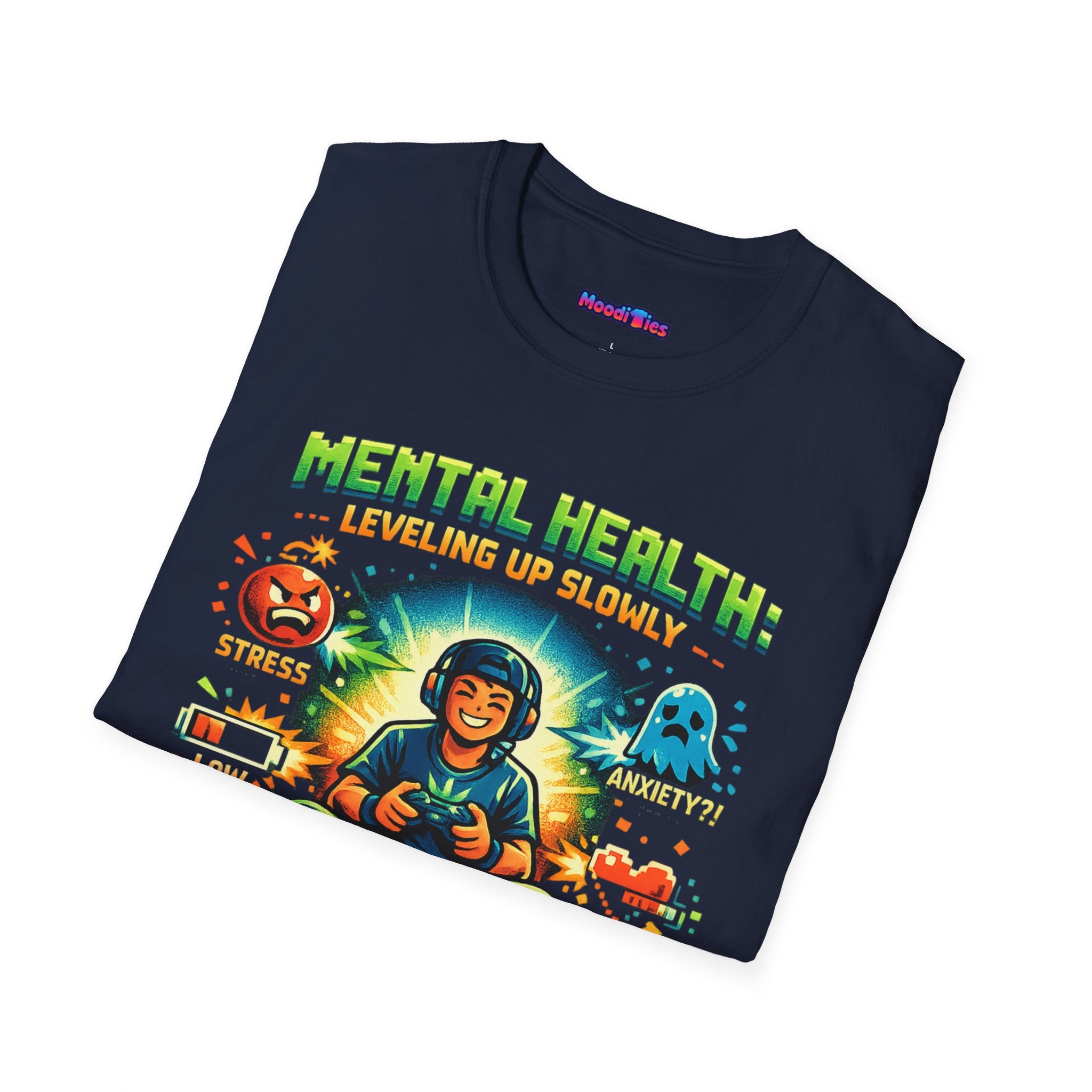 "Mental Health: Leveling Up Slowly" Retro Gamer T-Shirt