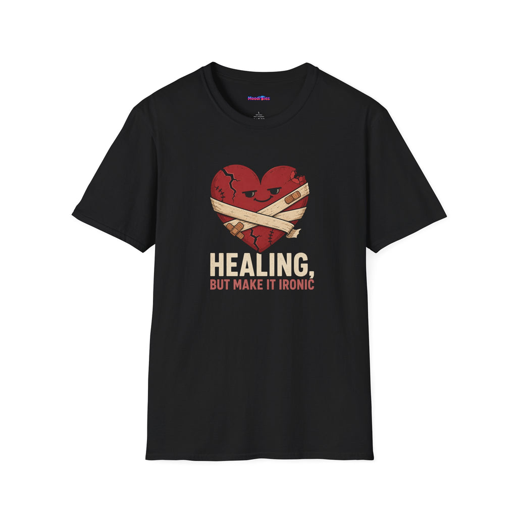 "Healing, But Make It Ironic" Bandaged Heart T-Shirt
