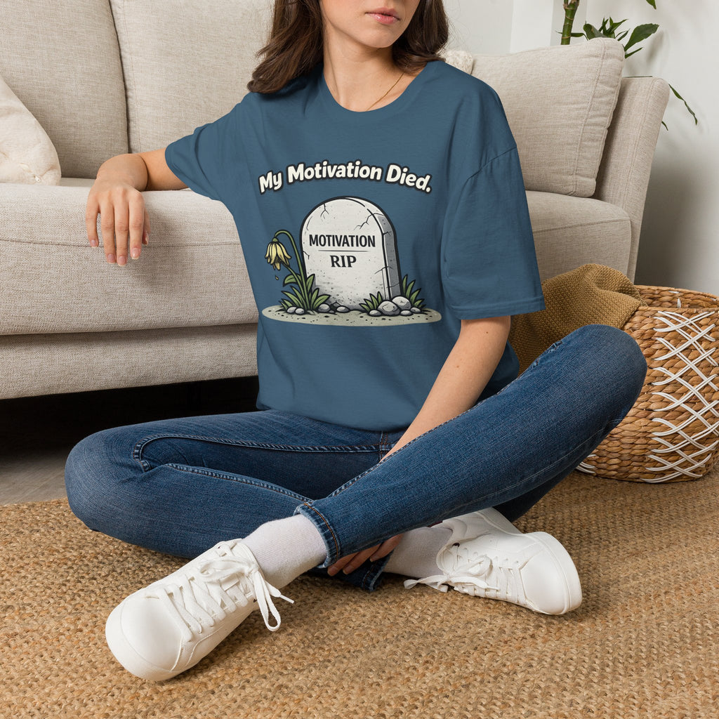 "My Motivation Died" Tombstone T-Shirt