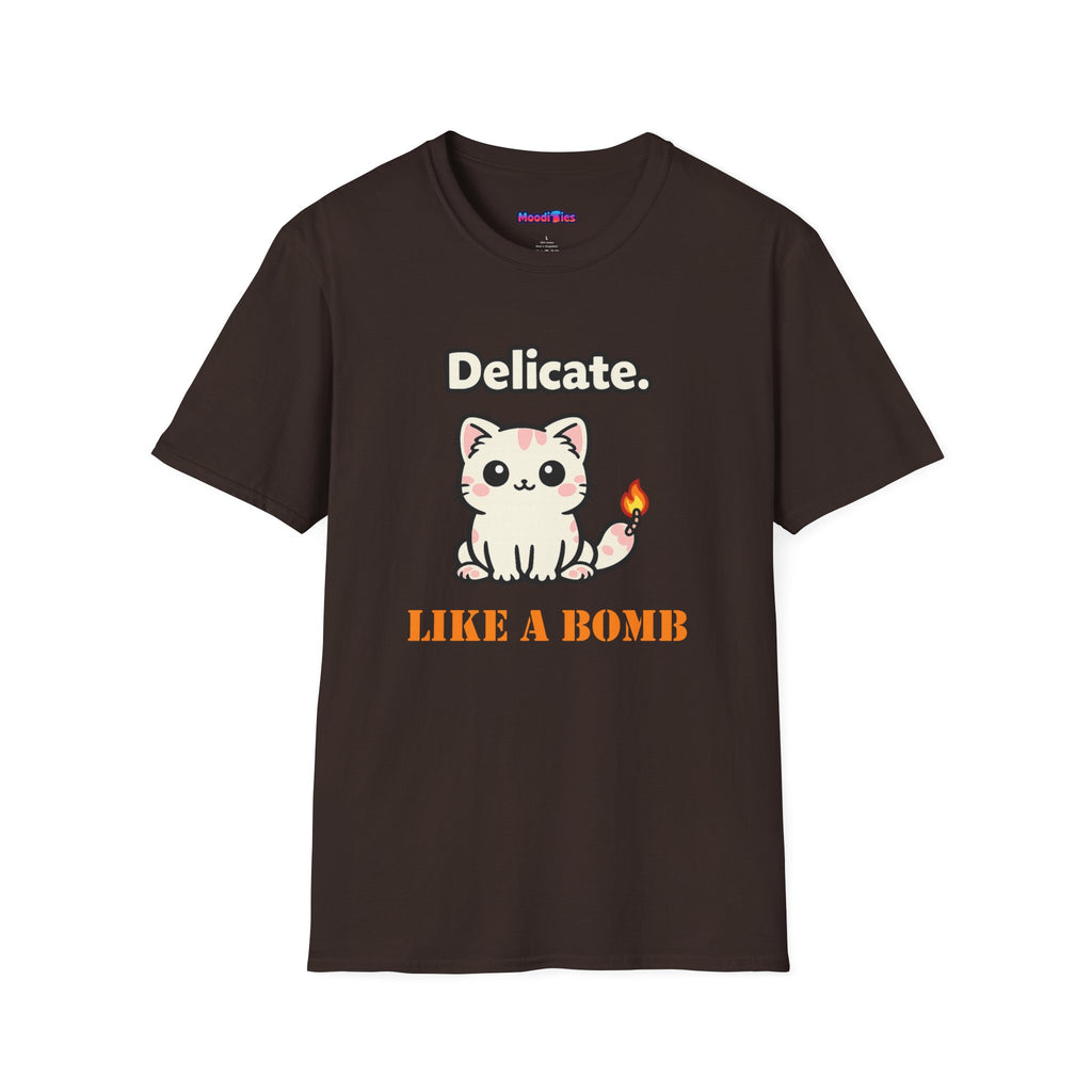 "Delicate. Like a Bomb." Cat T-Shirt