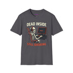 "Dead Inside, Still Queueing" Gaming Skeleton T-Shirt