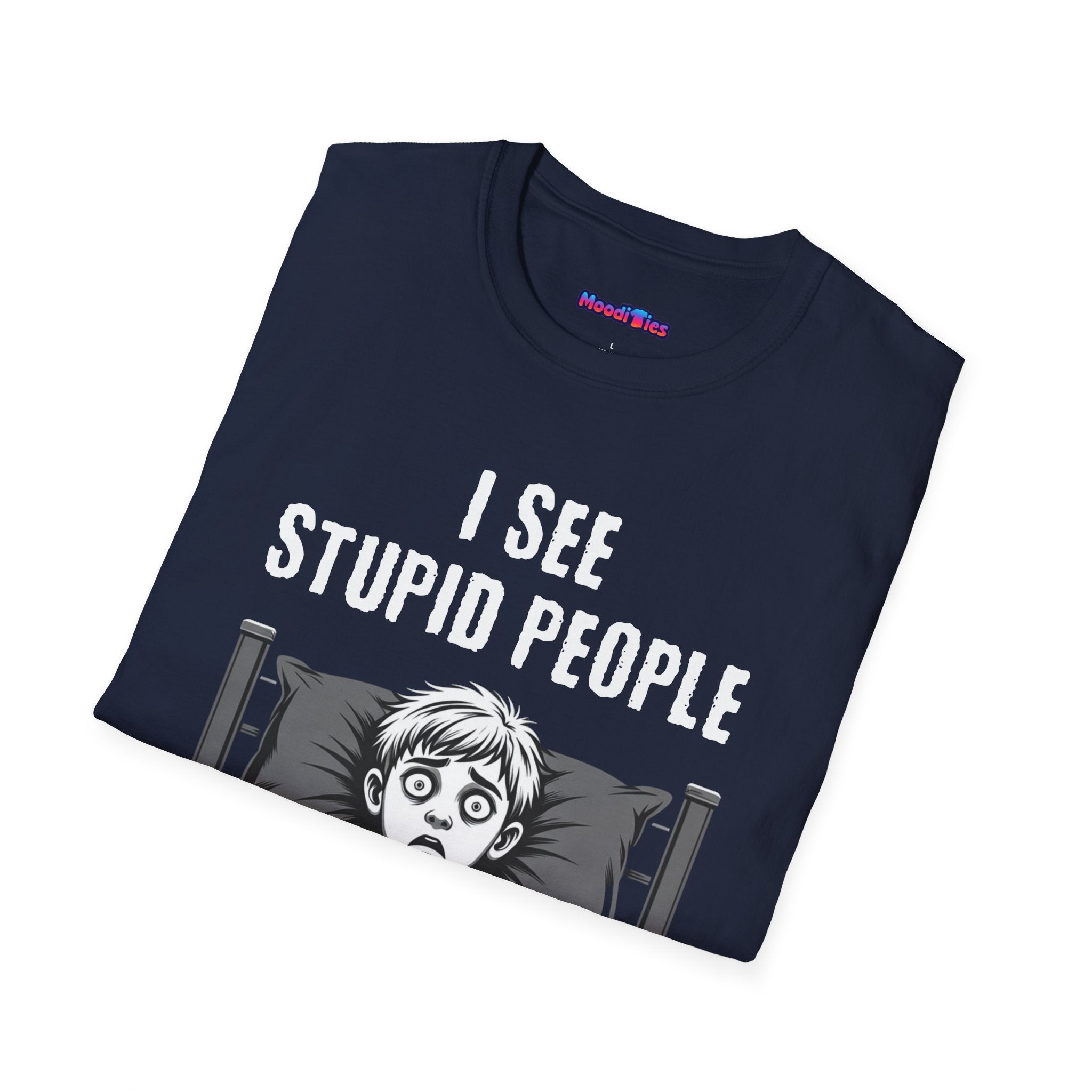 "I See Stupid People" Spooked Boy T-Shirt