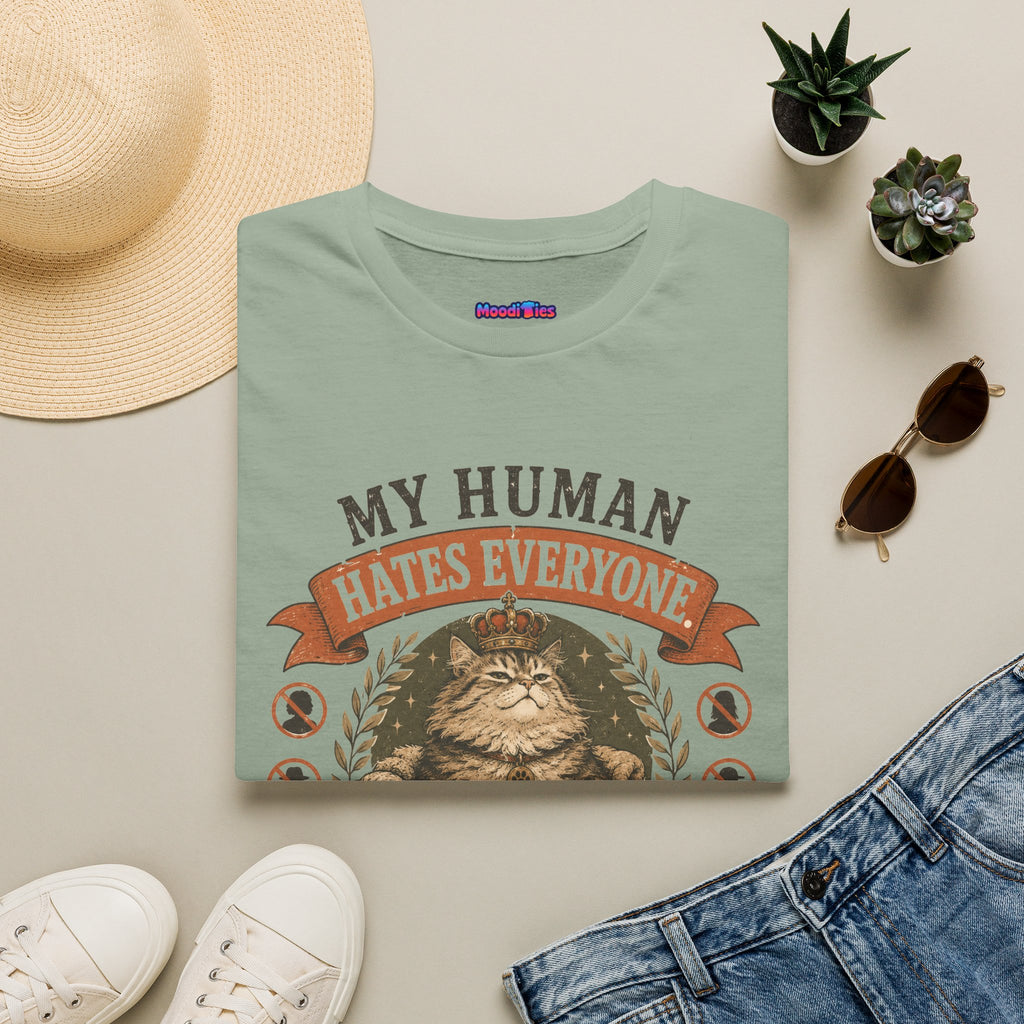 "My Human Hates Everyone." Smug Fat Cat T-Shirt