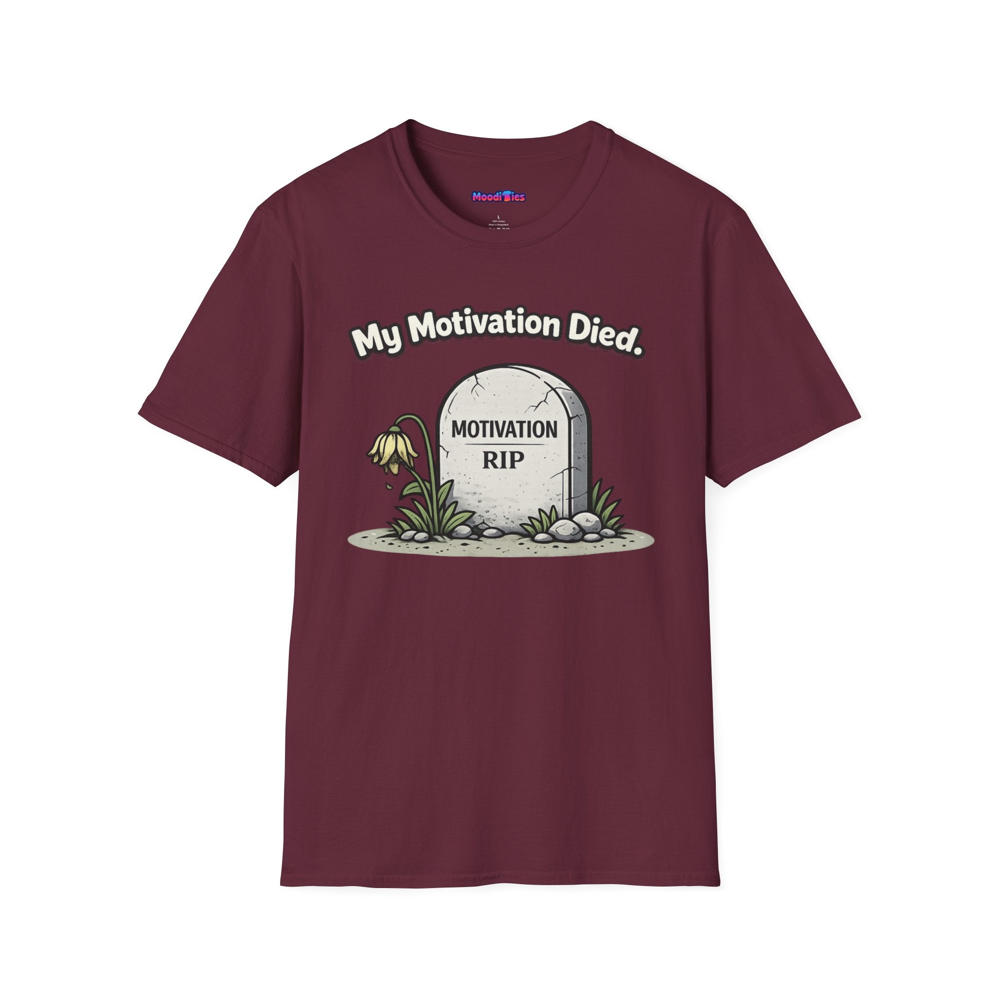 "My Motivation Died" Tombstone T-Shirt
