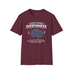 "Certified Overthinker" Retro Brain Graphic T-Shirt