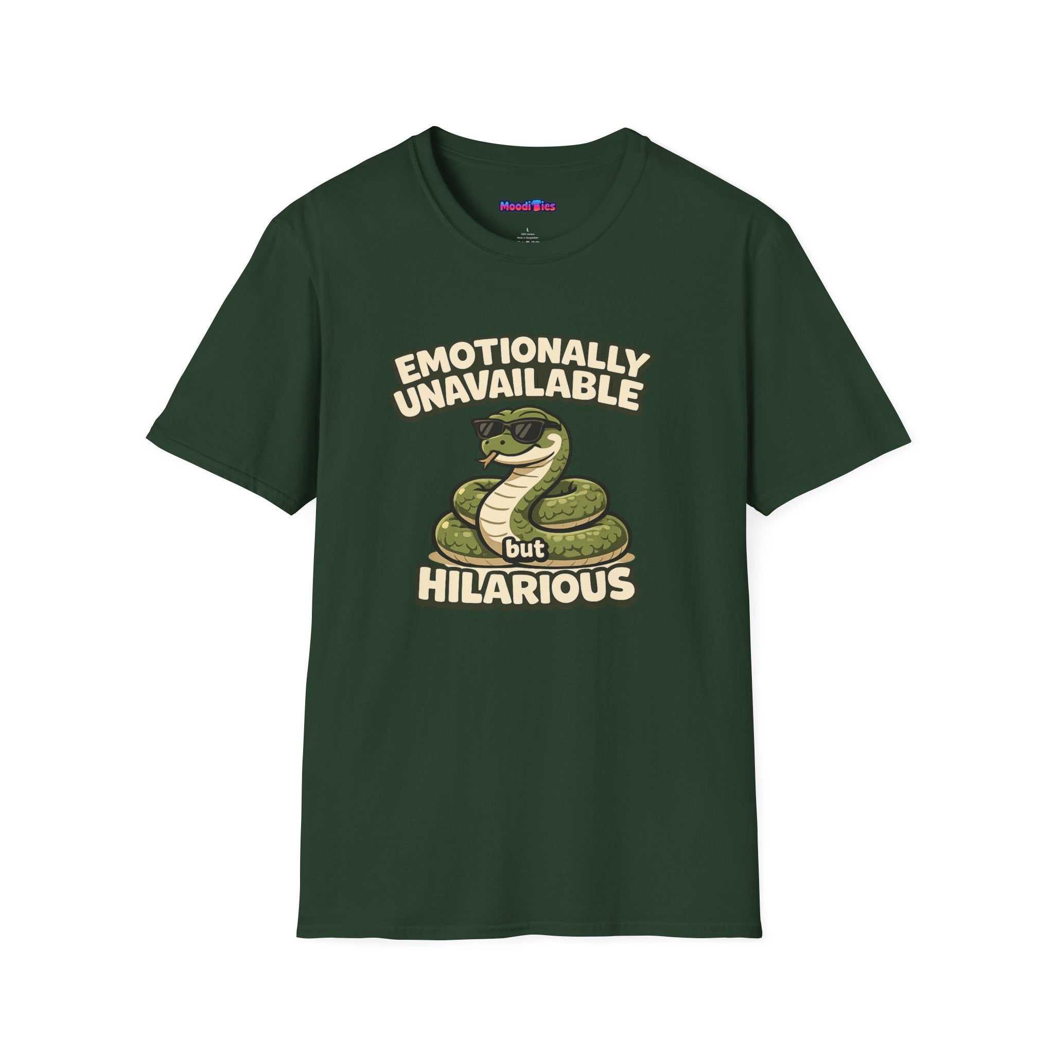 "Emotionally Unavailable But Hilarious" Snake T-Shirt