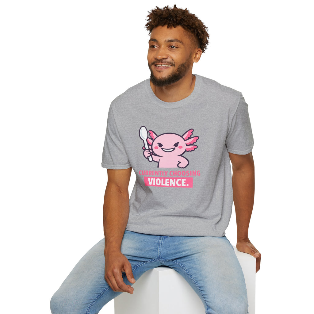 "Currently Choosing Violence" Axolotl T-Shirt