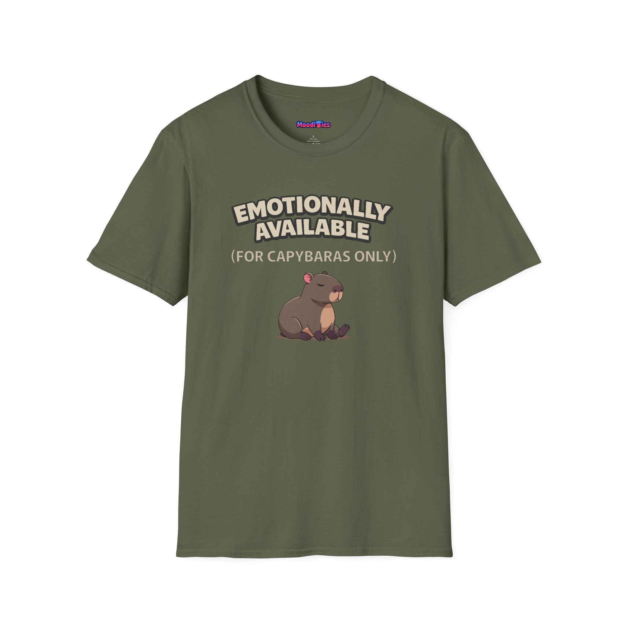 "Emotionally Available (For Capybaras Only)” Capybara T-Shirt