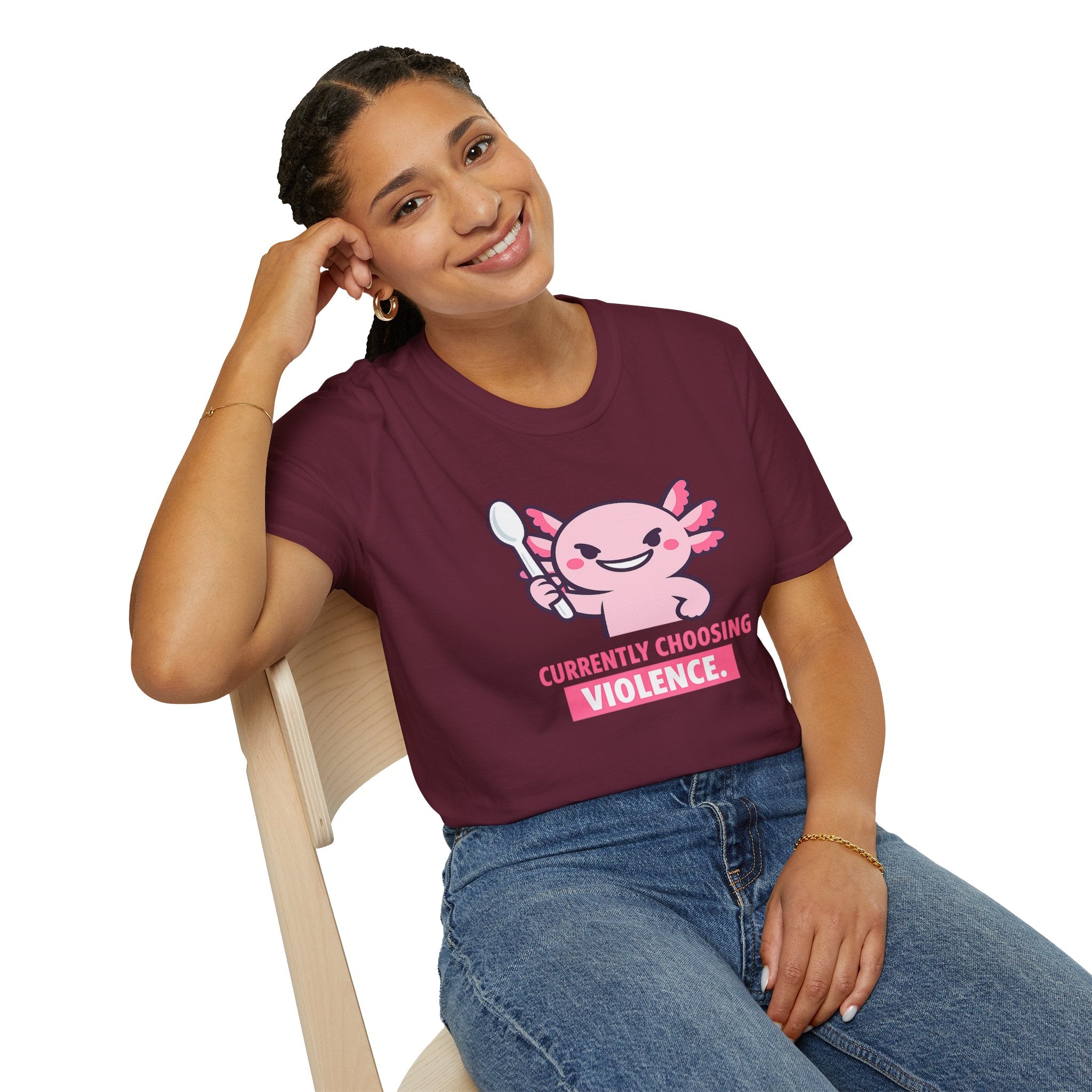 "Currently Choosing Violence" Axolotl T-Shirt