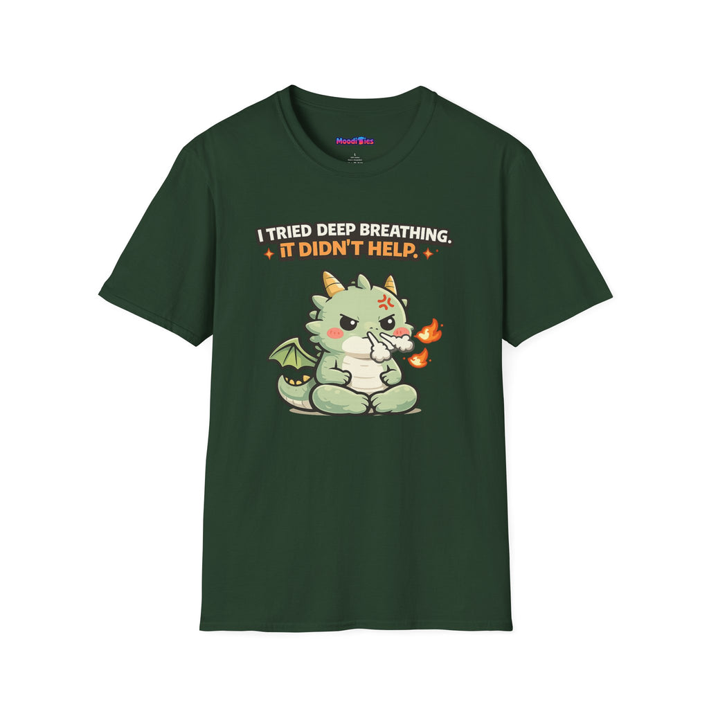 "I Tried Deep Breathing" Snorting Baby Dragon T‑Shirt