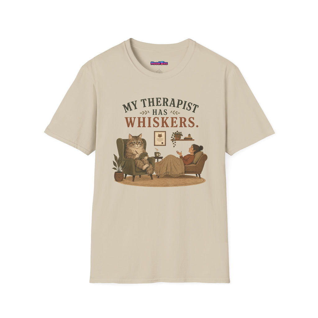 "My Therapist Has Whiskers." Therapy Cat T-Shirt