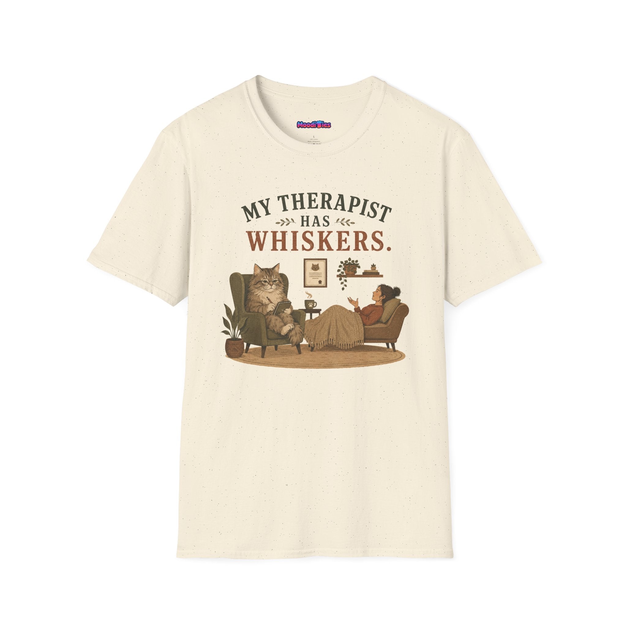 "My Therapist Has Whiskers." Therapy Cat T-Shirt