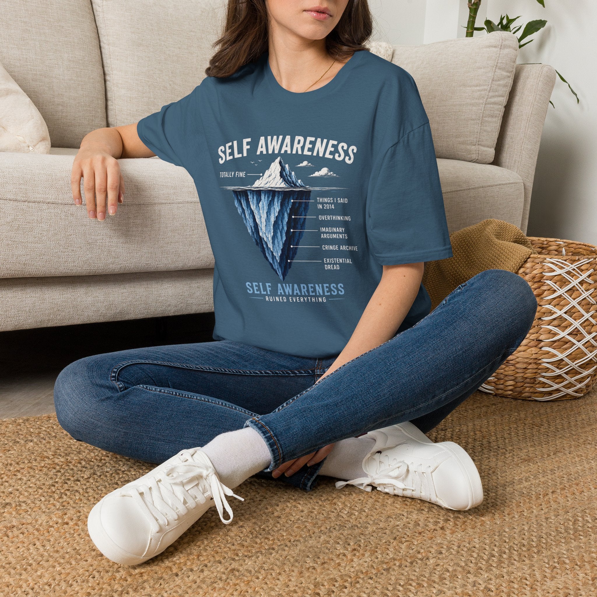"Self-Awareness Ruined Everything" Iceberg T-Shirt