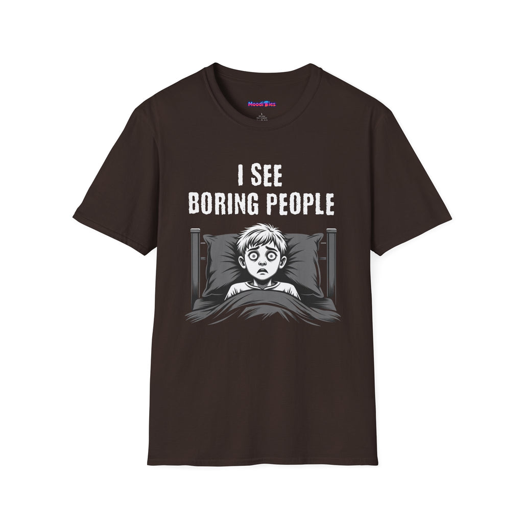 "I See Boring People" Spooked Boy T-Shirt
