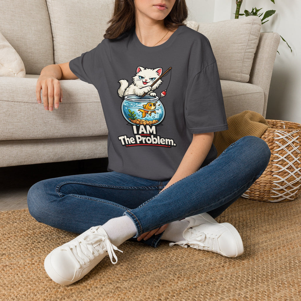 "I AM The Problem" Cat with Goldfish T-Shirt