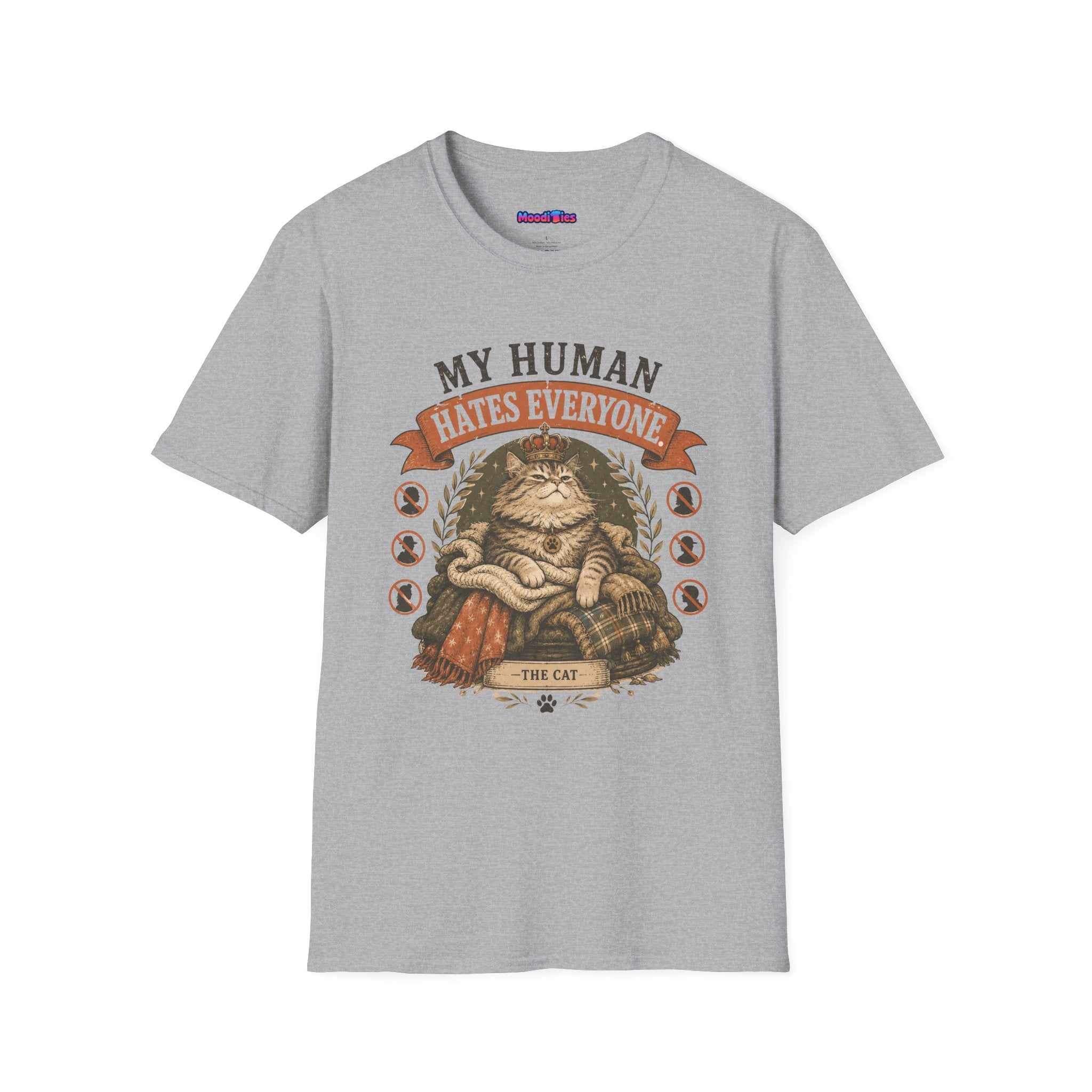 "My Human Hates Everyone." Smug Fat Cat T-Shirt
