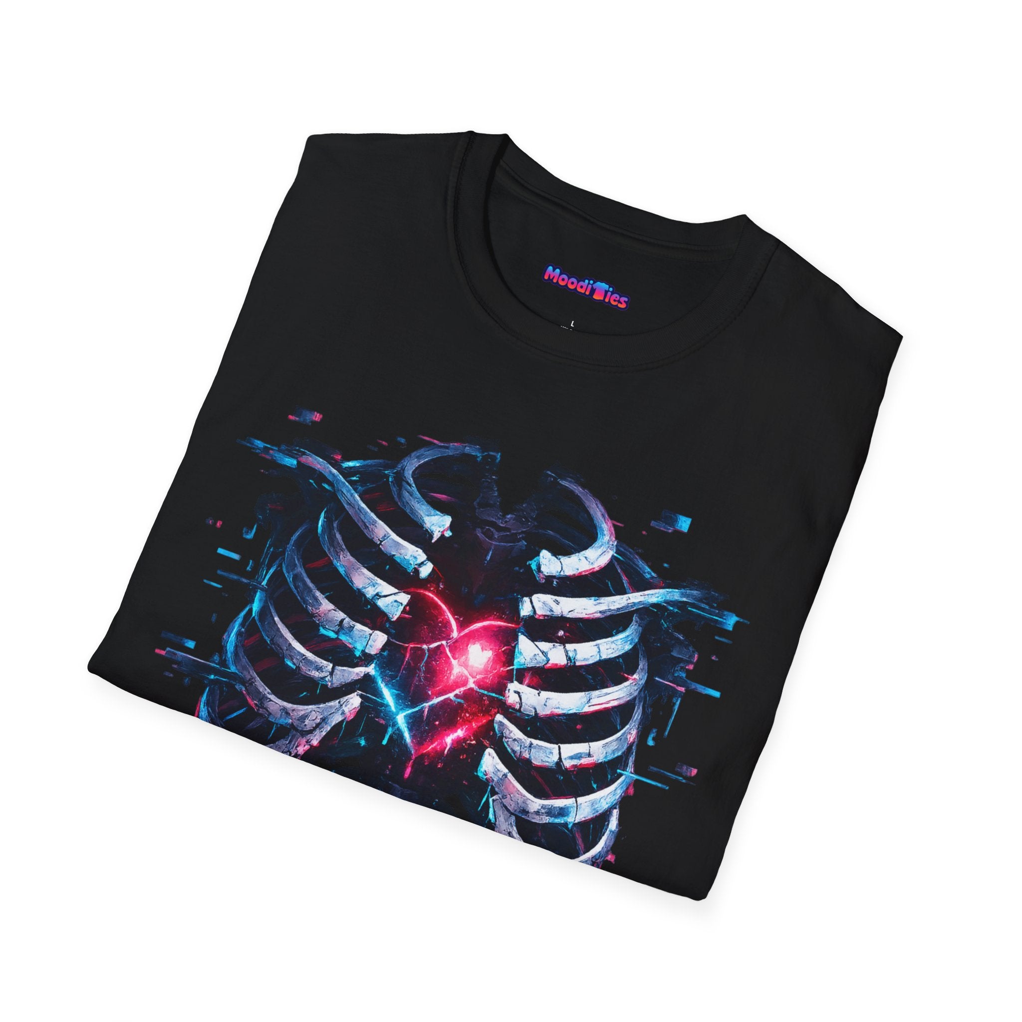 Ribcage Heart T-Shirt — Neon X-Ray Anatomical Heart Graphic Tee
