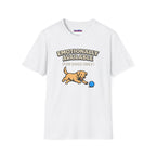 "Emotionally Available (For Dogs Only)" Dog Chasing Ball T-Shirt