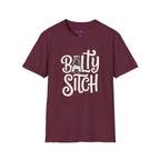 Text "Balty Sitch" in a sassy font with an A-shaped salt shaker in the place of the A in Balty.