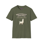 “Emotionally Available (For Llamas Only)” Cute Llama T-Shirt