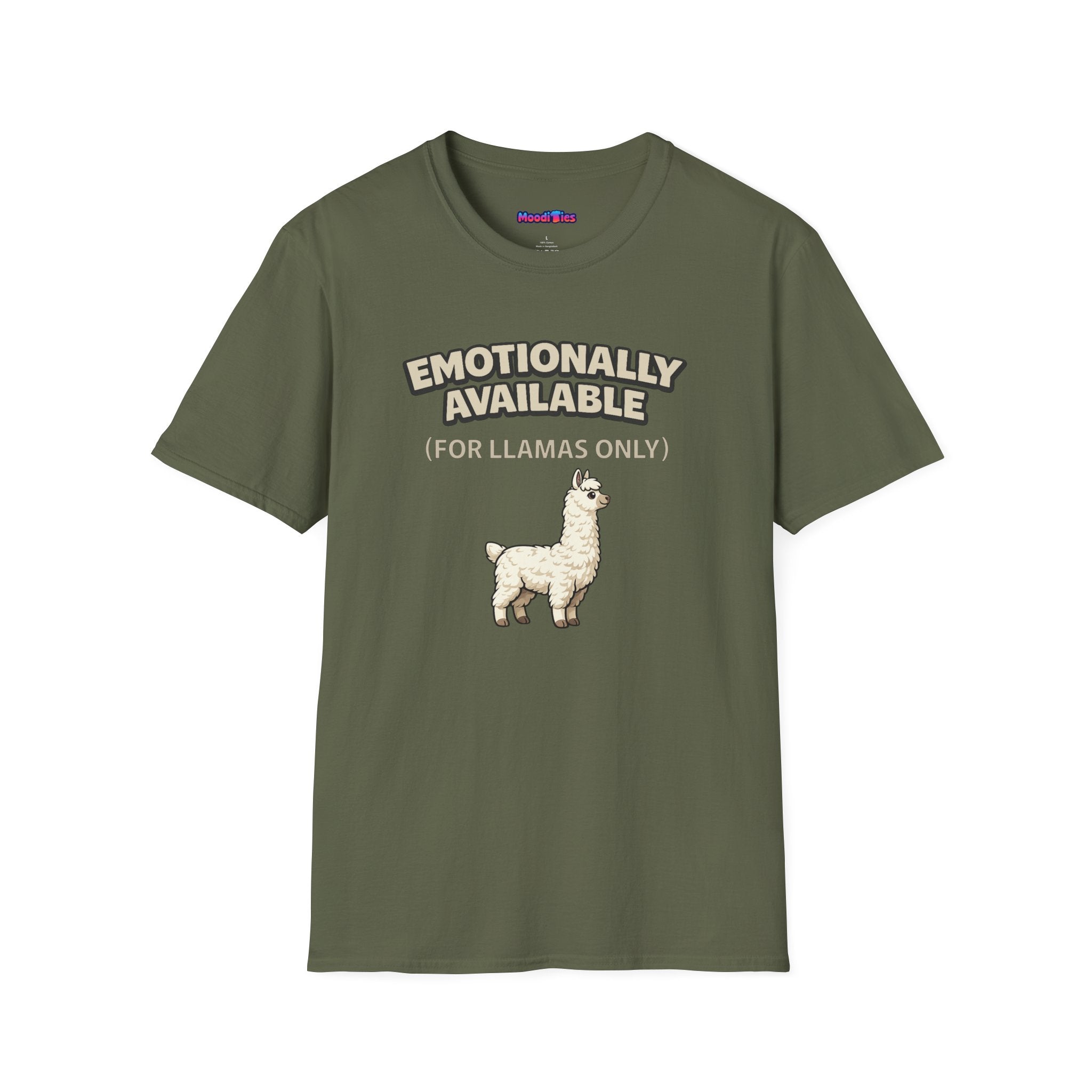“Emotionally Available (For Llamas Only)” Cute Llama T-Shirt