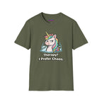 "Therapy? I Prefer Chaos." Unicorn T-Shirt