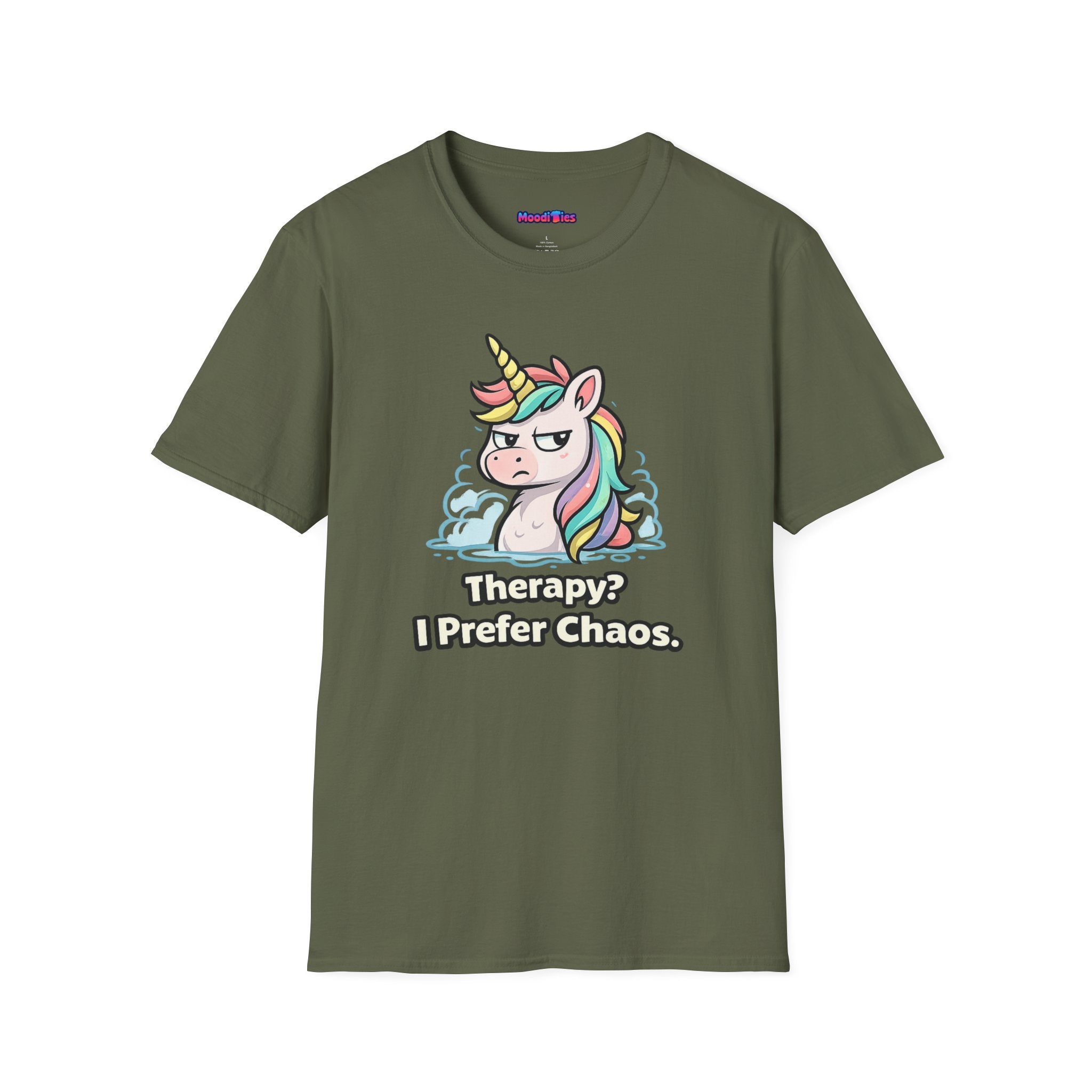 "Therapy? I Prefer Chaos." Unicorn T-Shirt