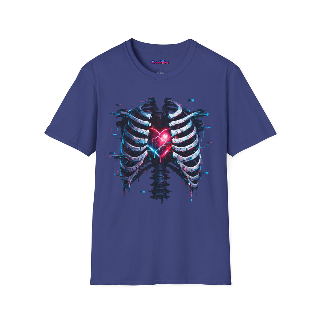 Ribcage Heart T-Shirt — Neon X-Ray Anatomical Heart Graphic Tee