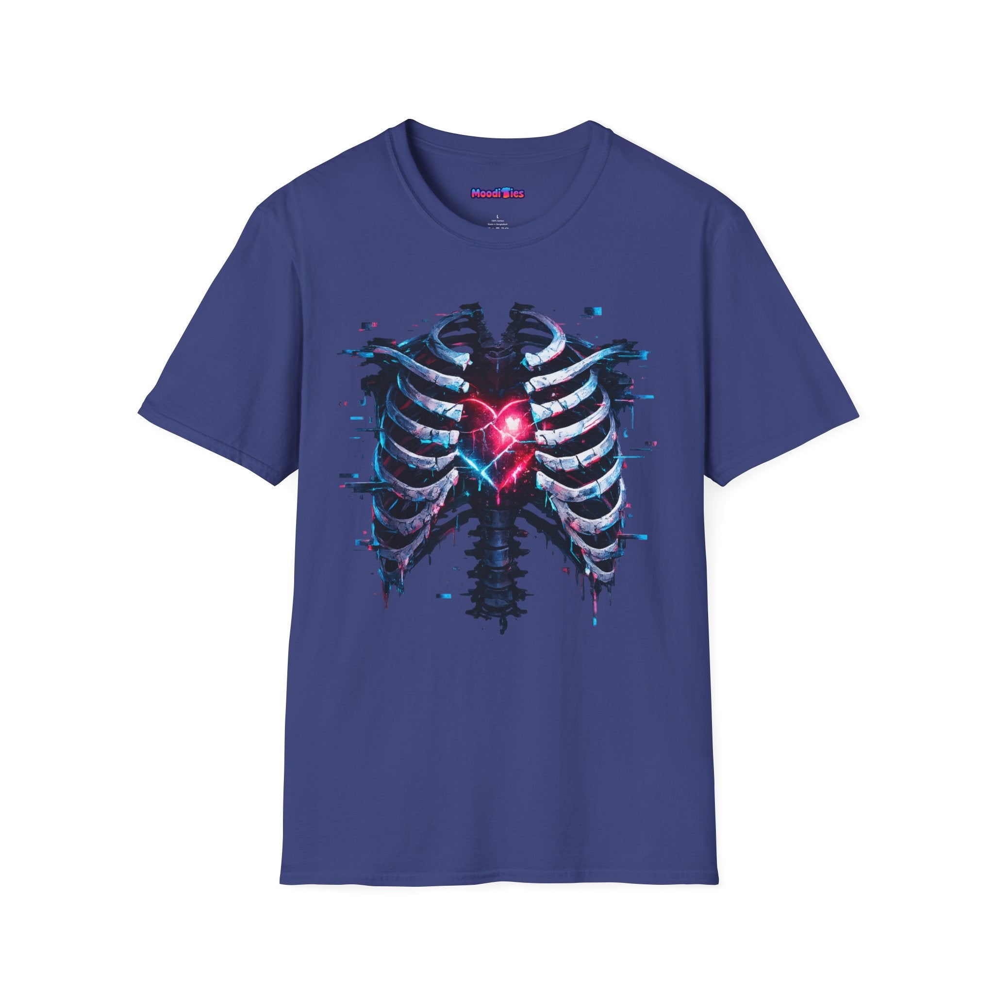 Ribcage Heart T-Shirt — Neon X-Ray Anatomical Heart Graphic Tee
