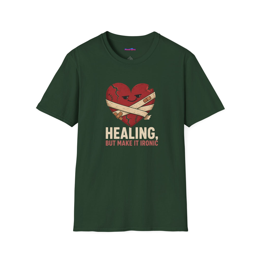 "Healing, But Make It Ironic" Bandaged Heart T-Shirt