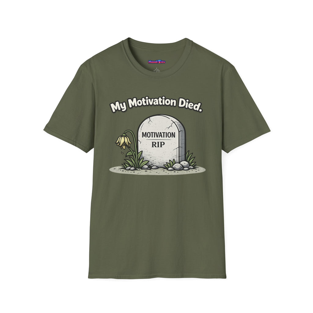 "My Motivation Died" Tombstone T-Shirt