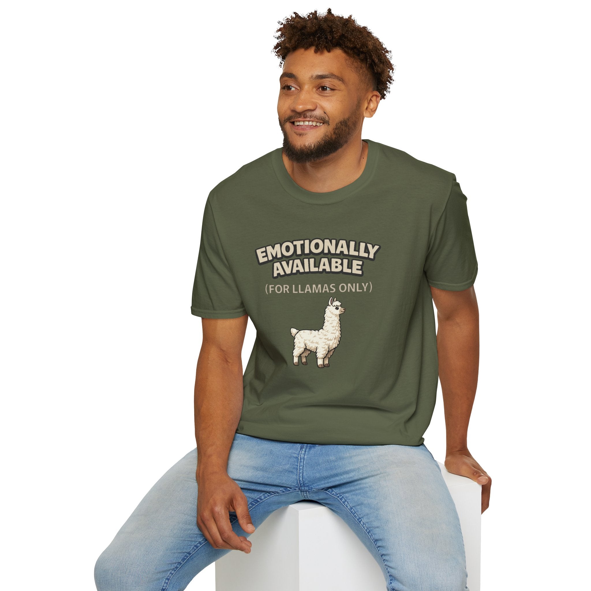 “Emotionally Available (For Llamas Only)” Cute Llama T-Shirt