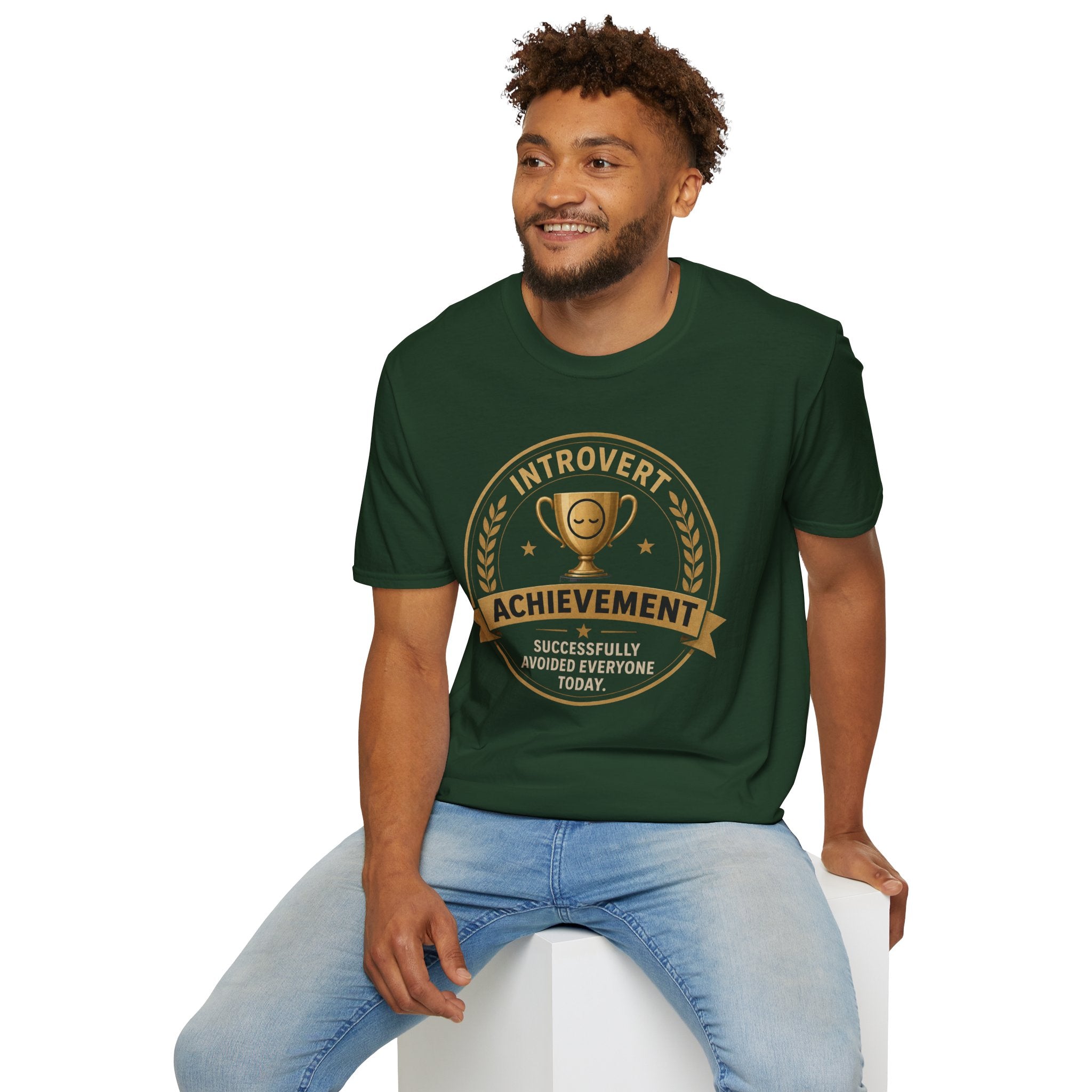 "Introvert Achievement: Successfully Avoided Everyone Today" T-Shirt
