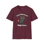 "Low Tolerance, High Sass" Black Cat T-Shirt