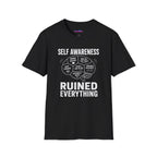 "Self-Awareness Ruined Everything" Brain Map T-Shirt