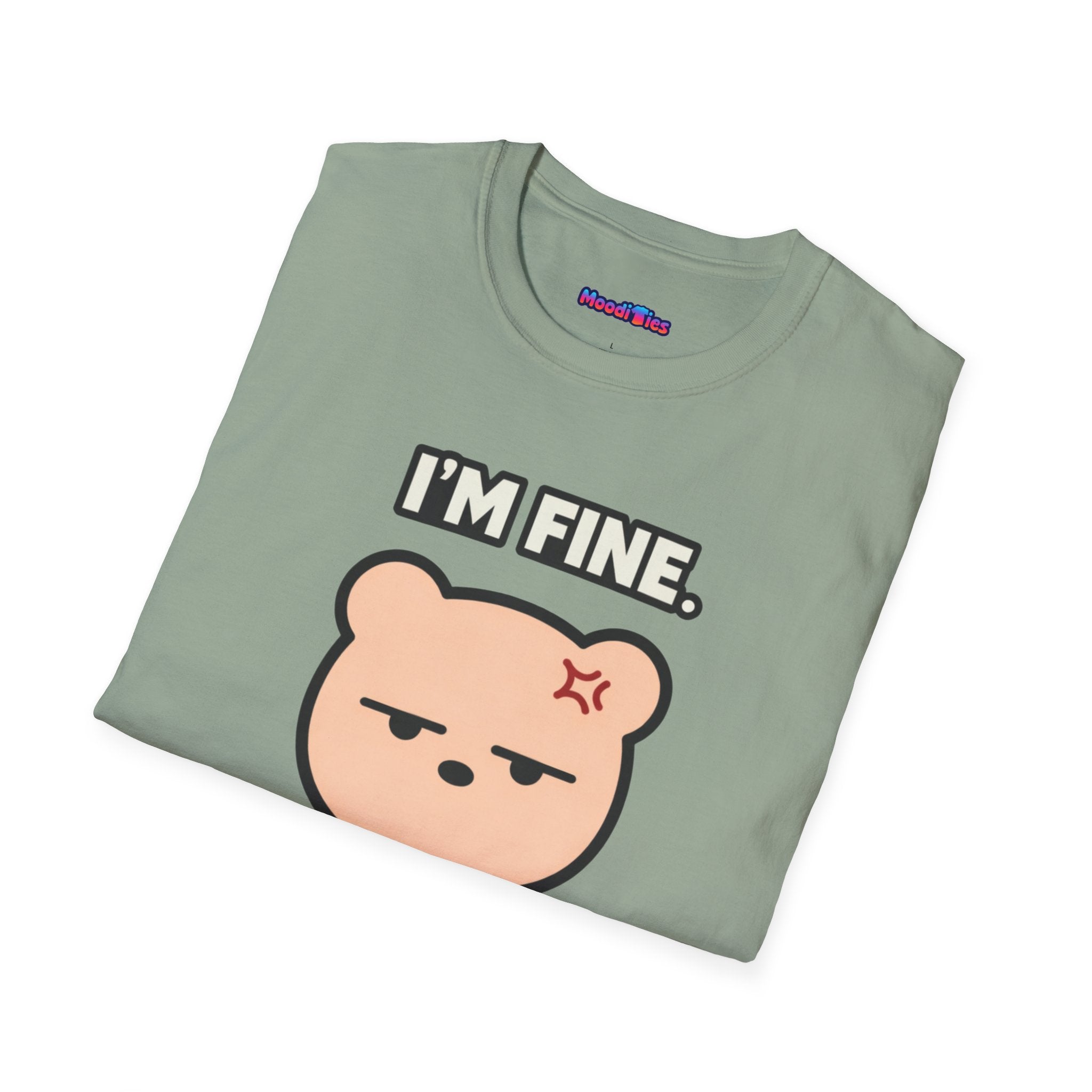 "I'm Fine. This Is Just My Face." Deadpan Bear T‑Shirt