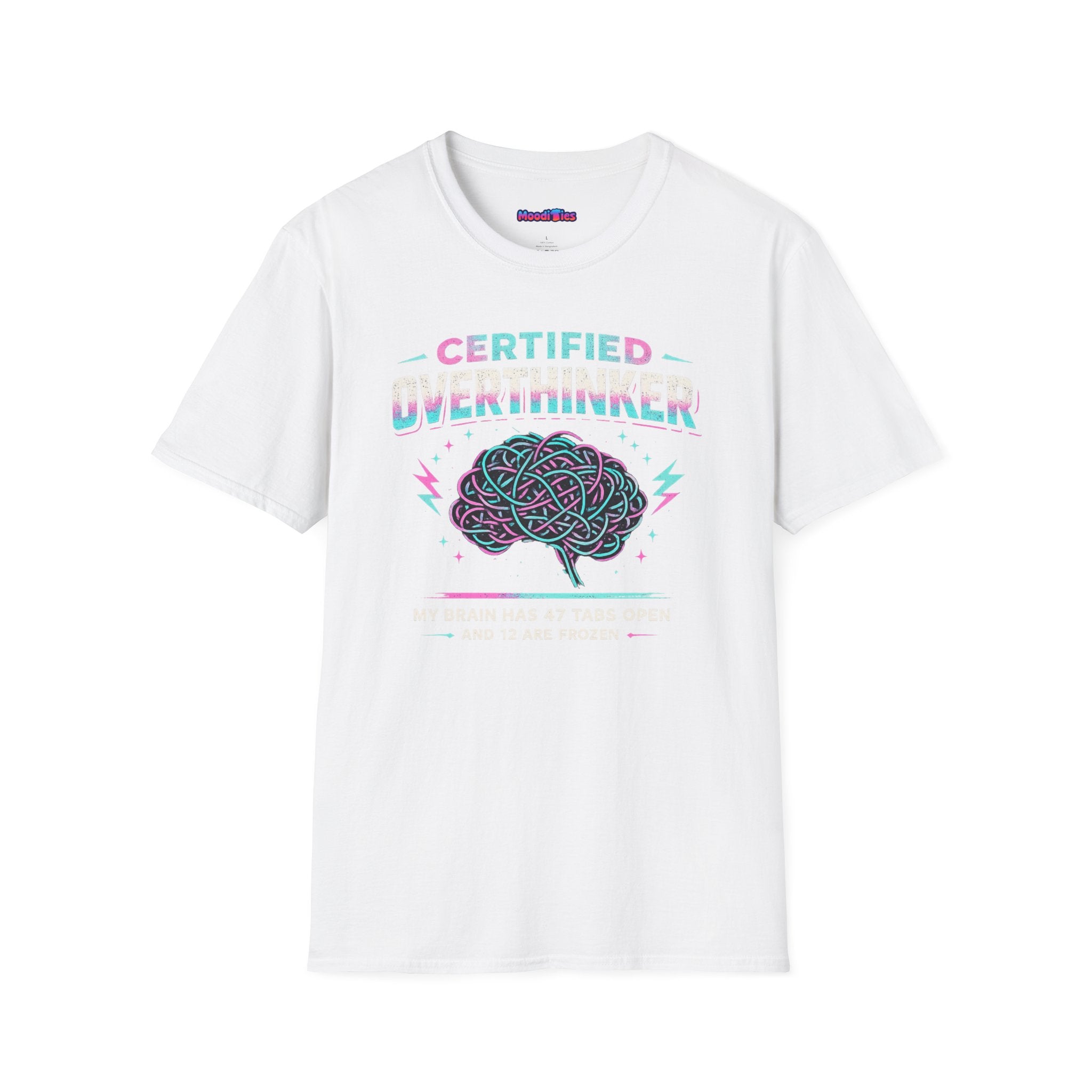 "Certified Overthinker" Retro Brain Graphic T-Shirt