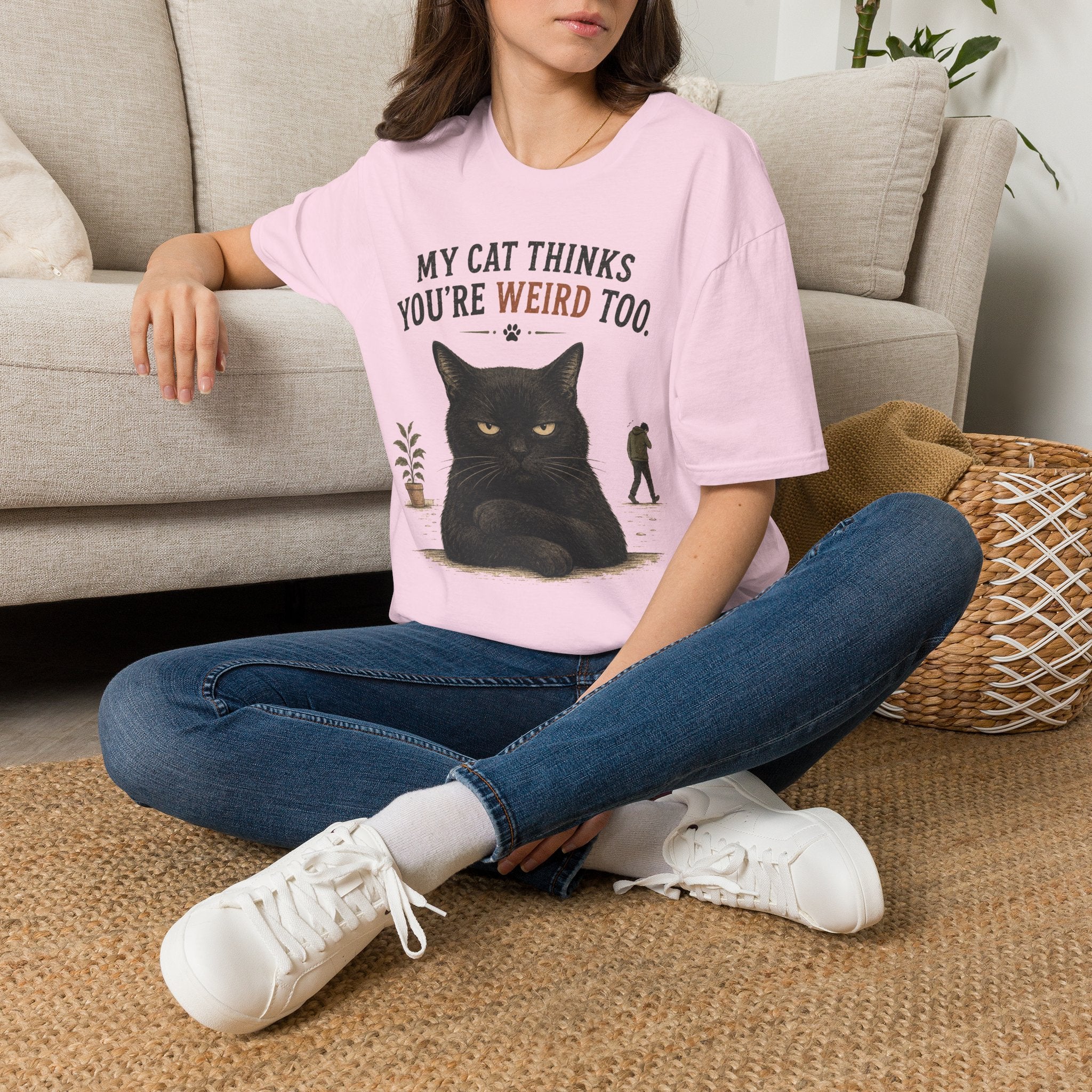 "My Cat Thinks You're Weird Too." Grumpy Cat T-Shirt
