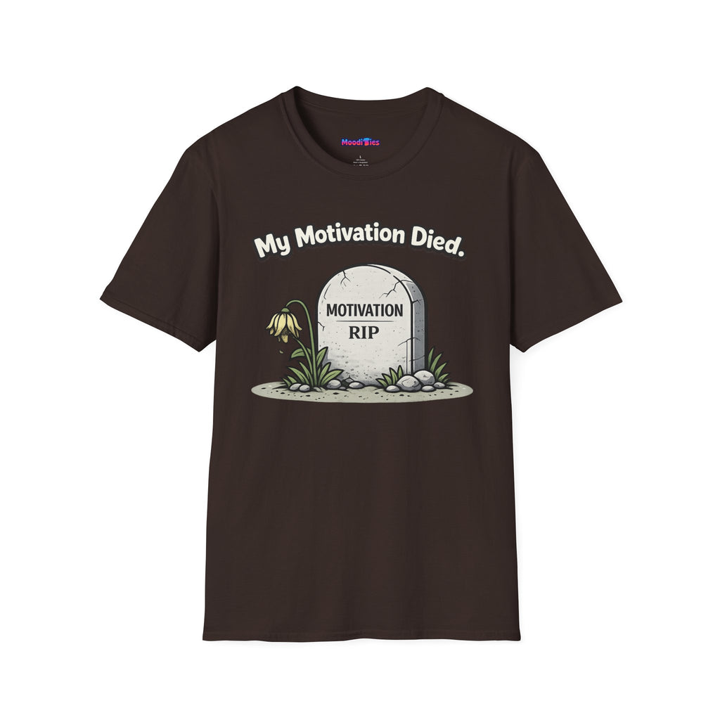 "My Motivation Died" Tombstone T-Shirt