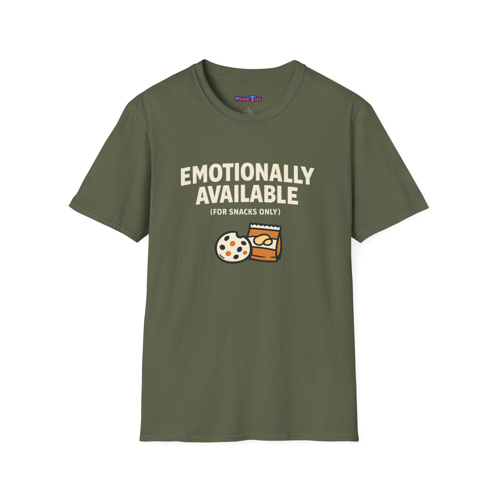 "Emotionally Available (For Snacks Only)" T-Shirt