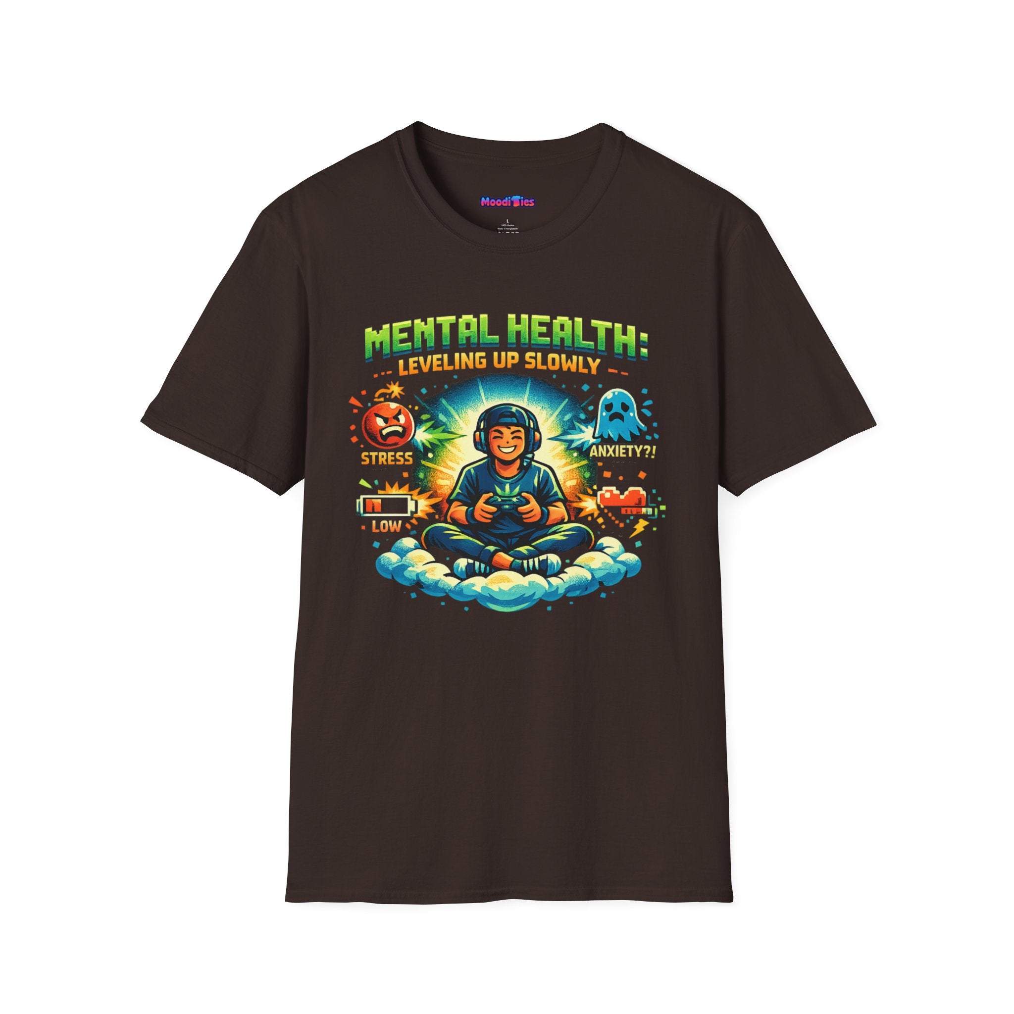 "Mental Health: Leveling Up Slowly" Retro Gamer T-Shirt