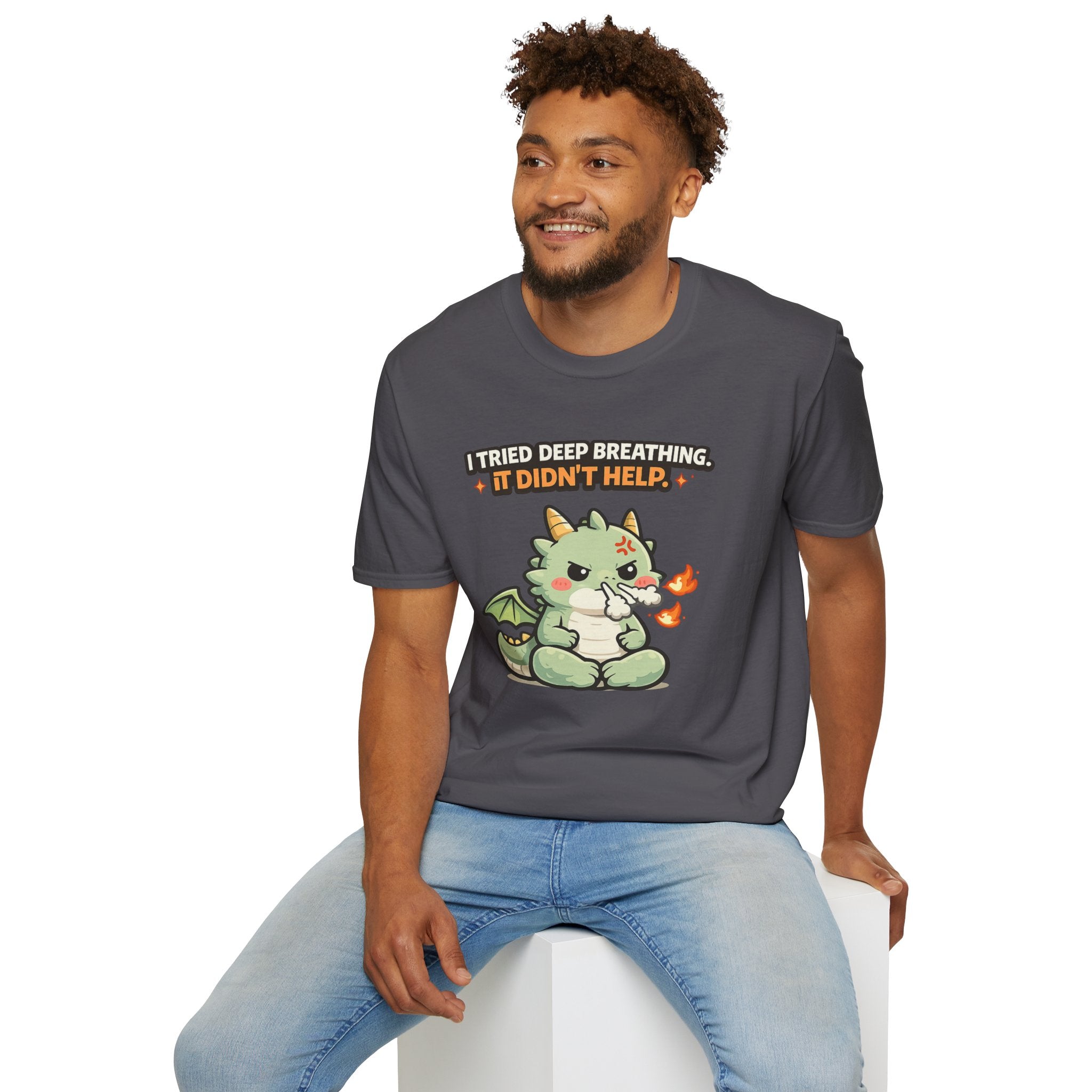 "I Tried Deep Breathing" Snorting Baby Dragon T‑Shirt