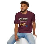 "Emotionally Available (For Dogs Only)" Dog Chasing Ball T-Shirt