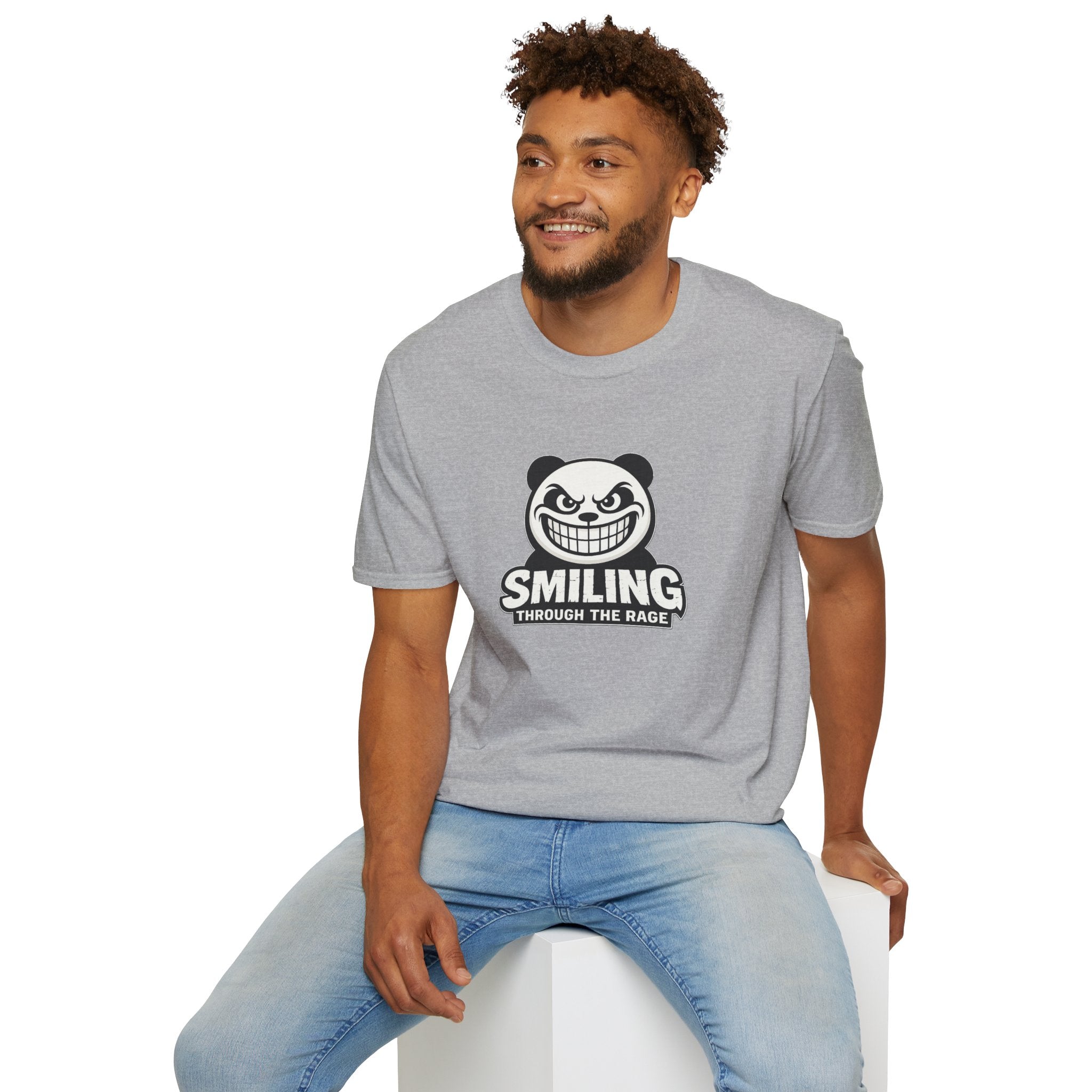 "Smiling Through The Rage" Fierce Grinning Panda T-Shirt