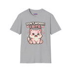 "Don't Worry, I Bite." Fanged Kawaii Kitty T-Shirt