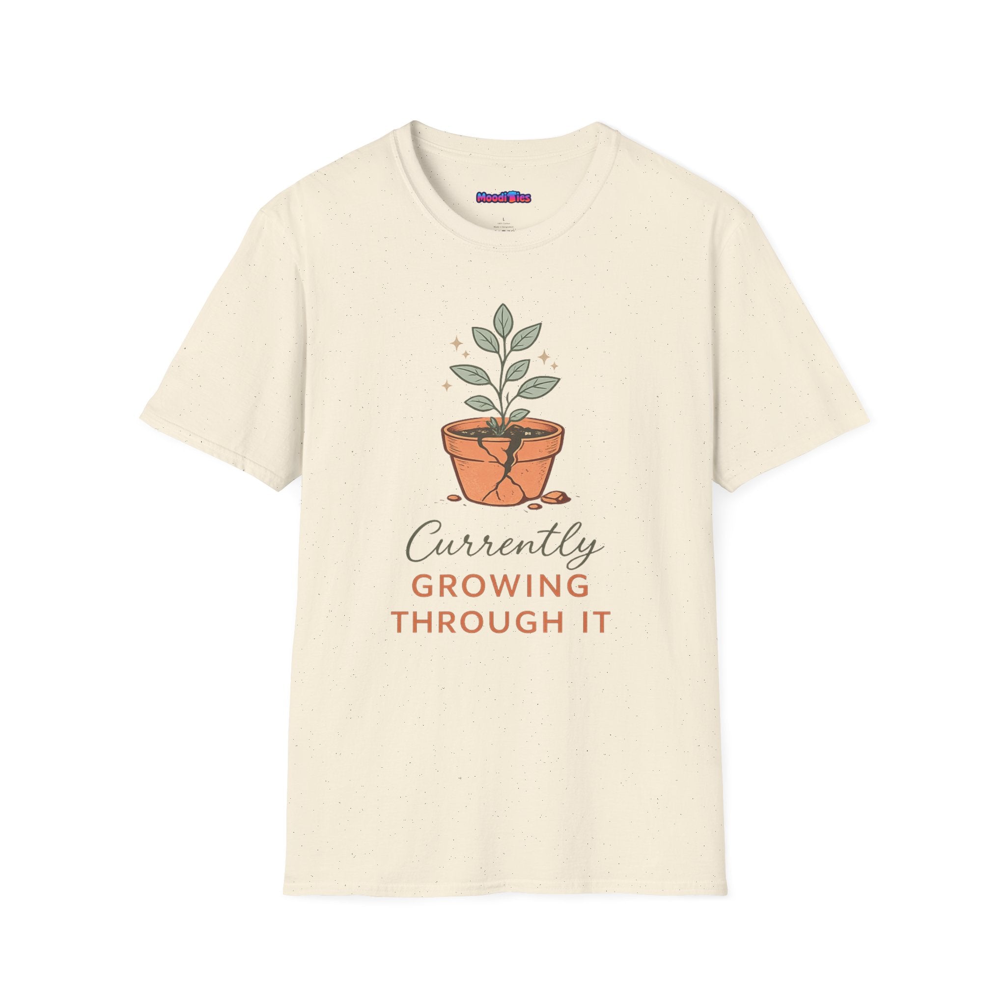 "Currently Growing Through It" Broken Potted Plant T-Shirt