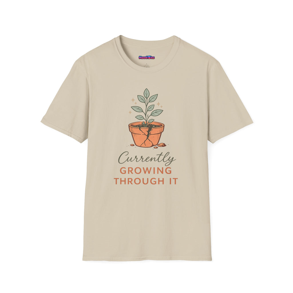 "Currently Growing Through It" Broken Potted Plant T-Shirt